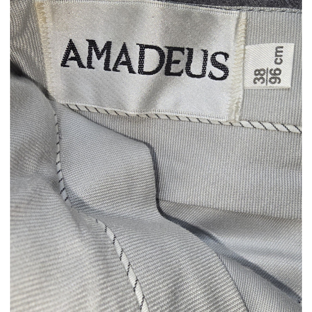 Mens Pure Virgin Wool Dress Pants Gray Pleated Cuffed Slacks 38 Made Canada - Picture 3 of 9